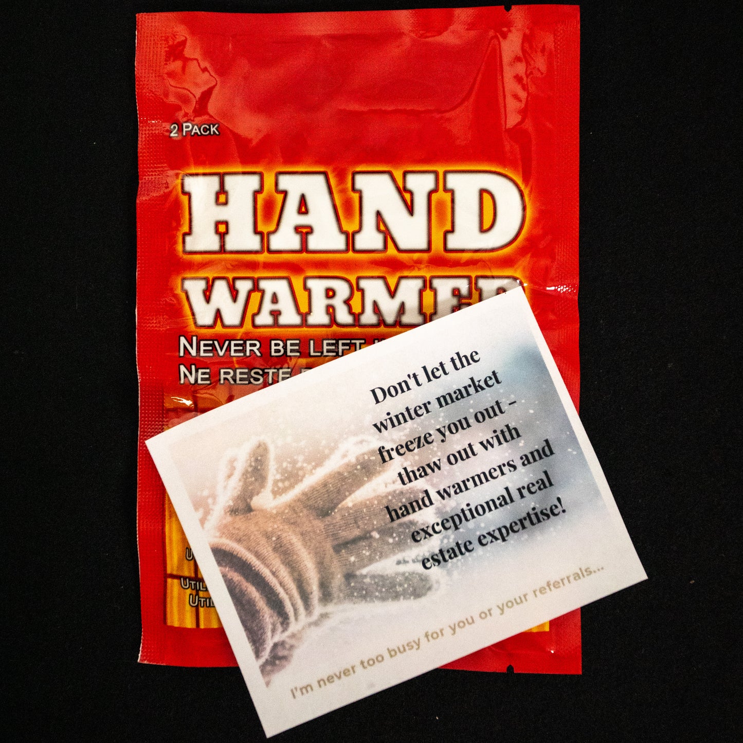 Hand Warmer Pop-By Marketing Tag